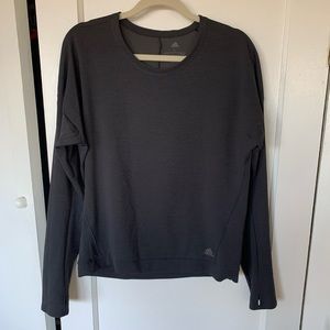 Adidas climalite energy running sweatshirt black grey size large